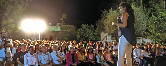 ‘SEVEN MINUTES, NOT 70 YEARS’: Shuster-Eliassi performs in East Jerusalem.